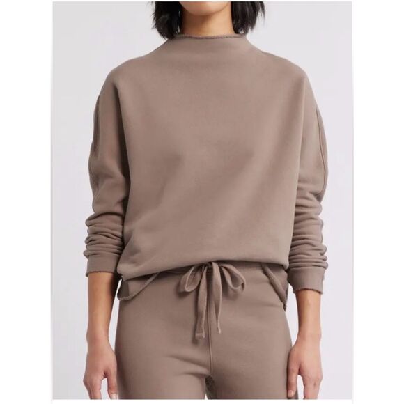 Frank & Eileen Sweaters - Frank & Eileen Effie Taupe Funnel neck Sweatshirt Cotton size XS NEW
